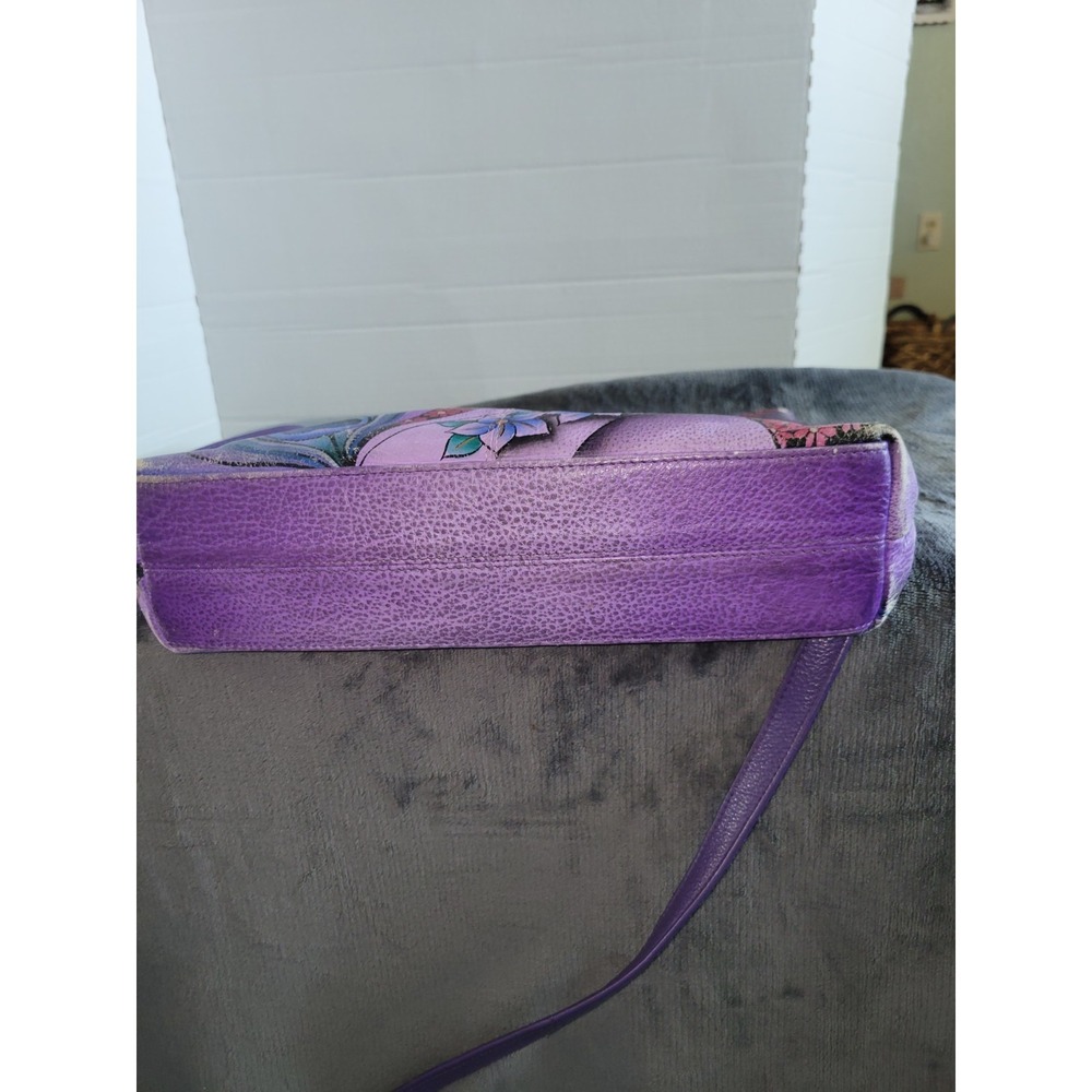 Anuschka Leather Hand Painted Cross Body Adjustable Style Strap Purse/ Bag - Picture 14 of 16
